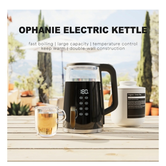 Ophanie 1500W Fast Boiling Electric Kettle, 1.7 Liter - Picture 2 of 8